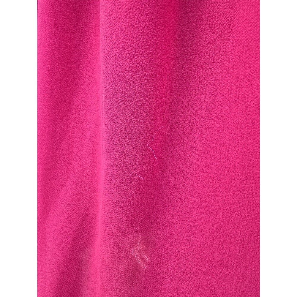 Self-Portrait Fuchsia Pink Chiffon Ruffle Lace Midi Dress Long Sleeve US 8 UK 12 - Picture 10 of 12